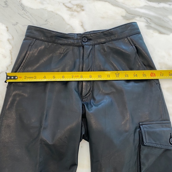 REM GARSON BLACK LEATHER CARGO PANTS SIZE US 2 - Picture 9 of 15